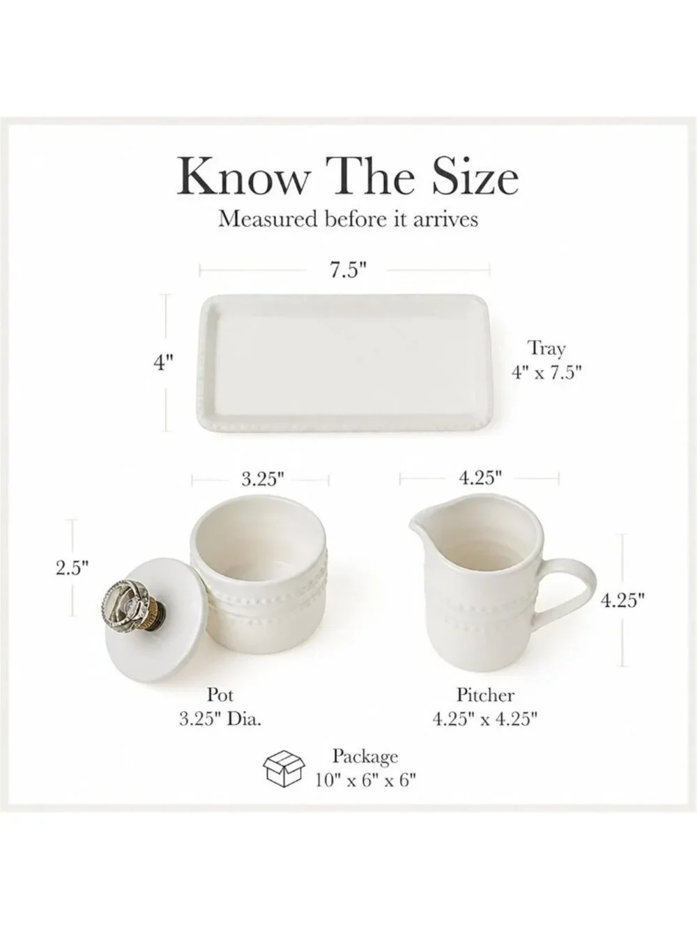 Farmhouse Vintage Cream and Sugar Set - Rustic Doorknob Design, One Size, White